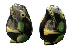 Vintage Novelty Frog Salt And Pepper Cruet Pots 55mm Tall, Unmarked