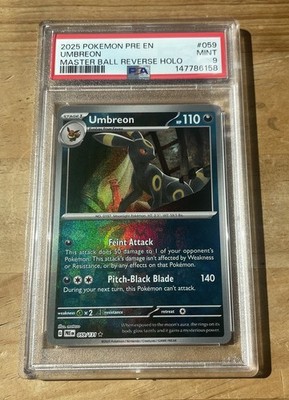 ポケモンカード UMBREON MASTER BALL REVERSE HOLO Umbreon Master Ball Reverse Holo PSA 9 059/131 Sv: Prismatic