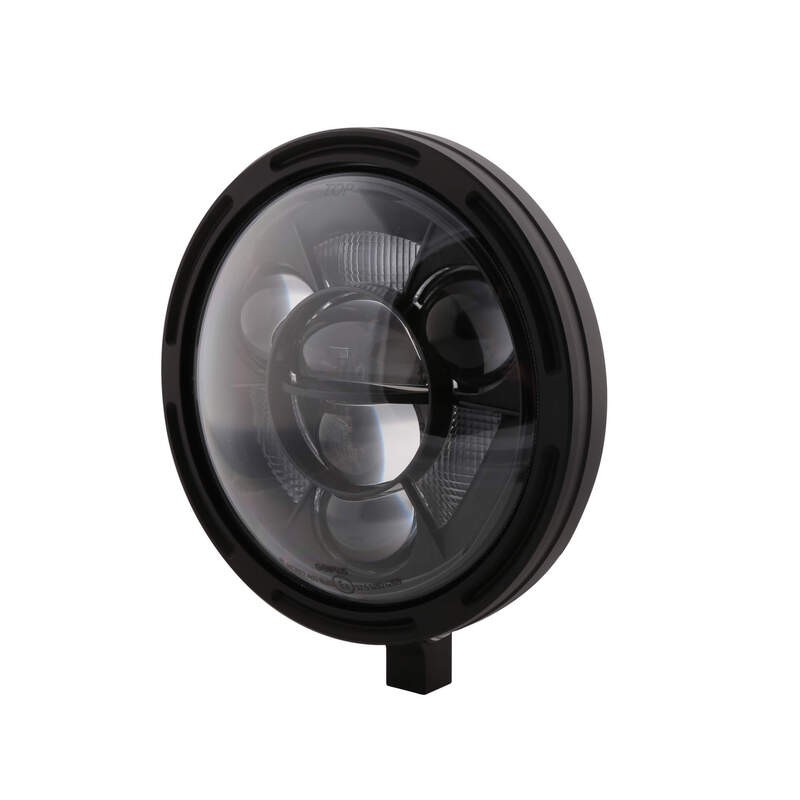 Feu avant LED HIGHSIDER Frame-R1 type 11 rond avec fixation par le bas