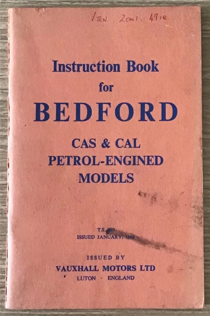 VAUXHALL BEDFORD CAS & CAL Petrol Models Instruction Handbook JAN 1964 #TS680