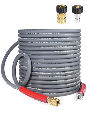 #ad 3 8″ Pressure Washer Hose 50 FT — 4500 PSI Steel Braided Non Marking Rubber ... $89.99