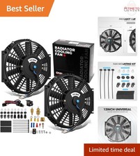 Electric Radiator Cooling Fan Kit 12inch Slim High Performance Push Pull Relay Electric Radiator Cooling Fan Kit 12inch Slim High Performance Push Pull Relay