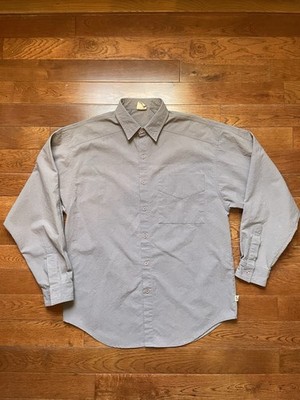 Lee MR Vintage Mens (S Fits M/L) Slate Gray Long Sleeve Button Down Canvas Shirt