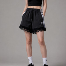 Adidas Originals Lace Trim 3-Stripes Shorts Pants Black II5605