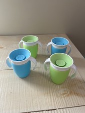 Set of 4 Munchkin Miracle Cups 360 Trainer Cup Green/Blue- Never Used 