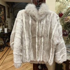 VTG Genuine Rabbit Fur Jacket Sz M