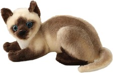 Cute Simulation Siamese Cat Plush Toy Realistic Lifelike Siamese Cat Kitty Stuff