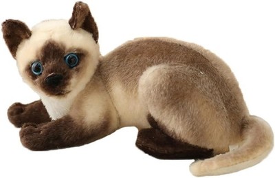 Cute Simulation Siamese Cat Plush Toy Realistic Lifelike Siamese Cat Kitty Stuff