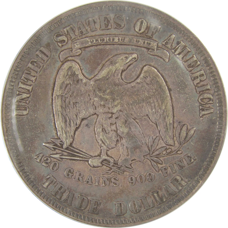 1877 Trade Dollar VF 30 ANACS Silver $1 Coin SKU:I20834 - Image 4 of 4