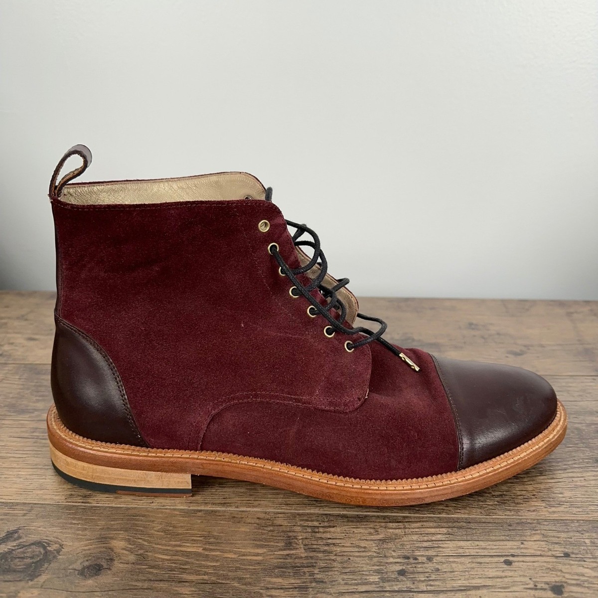 Taft Burgundy Brown Chukka Boots Dixon, Cap-Toe Derby Boot - Hatchgrain Burgundy | Hand  main image 4