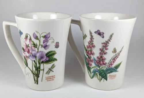 Portmeirion Botanic Garden Coffee Tea Mugs Set 2 Cottagecore England Vintage