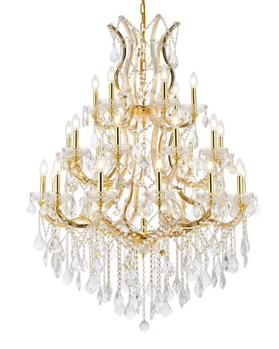 Elegant Lighting Maria Theresa 38" 28 Light Royal Crystal Chandelier - Picture 3 of 8