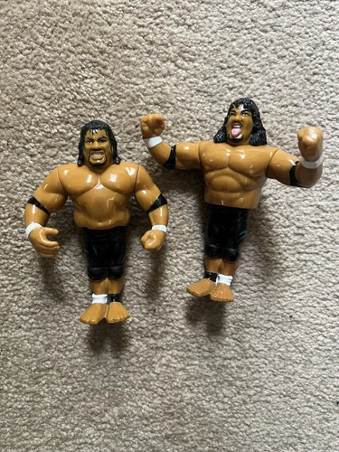 WWF Hasbro The Headshrinkers Samu And Fatu Series 10 Wrestling Figures WWE