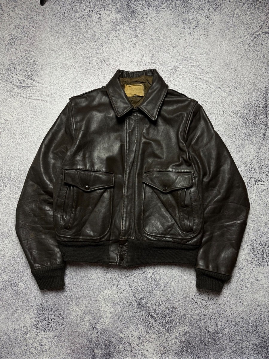Vintage 80s Schott Leather Flight Jacket USA Bomber Avirex Vintage 80s Schott Leather Flight Jacket USA Bomber Avirex
