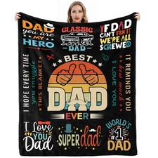 Dad Throw Blanket Soft Durable Gifts Birthday Fathers Day Camping 50x60 Inch