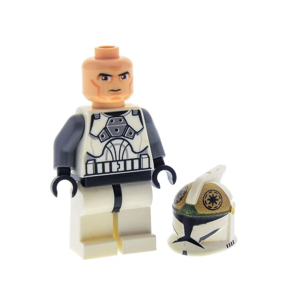 1x Lego Minifigur Star Wars Clone Trooper Gunner Phase 1 weiß Helm 8039 sw0221 - Bild 1 von 1