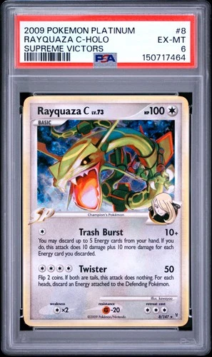 2009 POKEMON PLATINUM SUPREME VICTORS #8 RAYQUAZA C-HOLO PSA 6