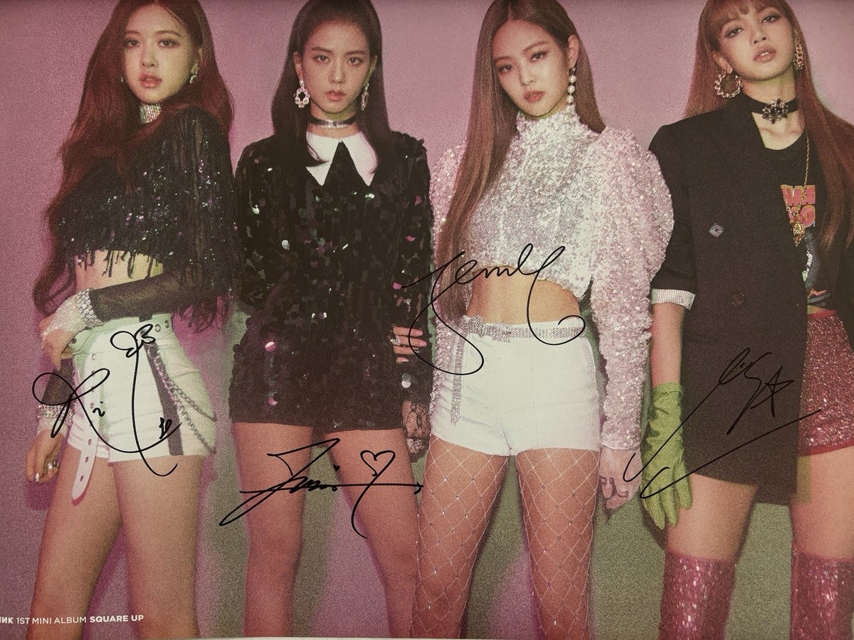 BLACKPINK [SQUARE UP] All Member Autographed Signed Poster | eBay