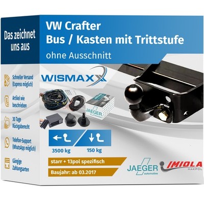 ANHÄNGERKUPPLUNG starr passt für VW Crafter ab 17 +13pol E-Satz JAEGER SPEZ