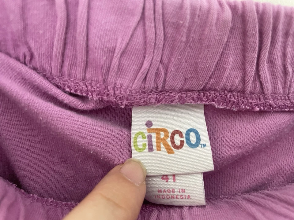 Falda corta Circo para niñas pequeñas púrpura claro liso con volantes dobladillo cintura elástica 4T Foto 2 de 4