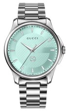 Gucci G-Timeless YA126372 Stainless Steel Mint Blue Dial Quartz Watch