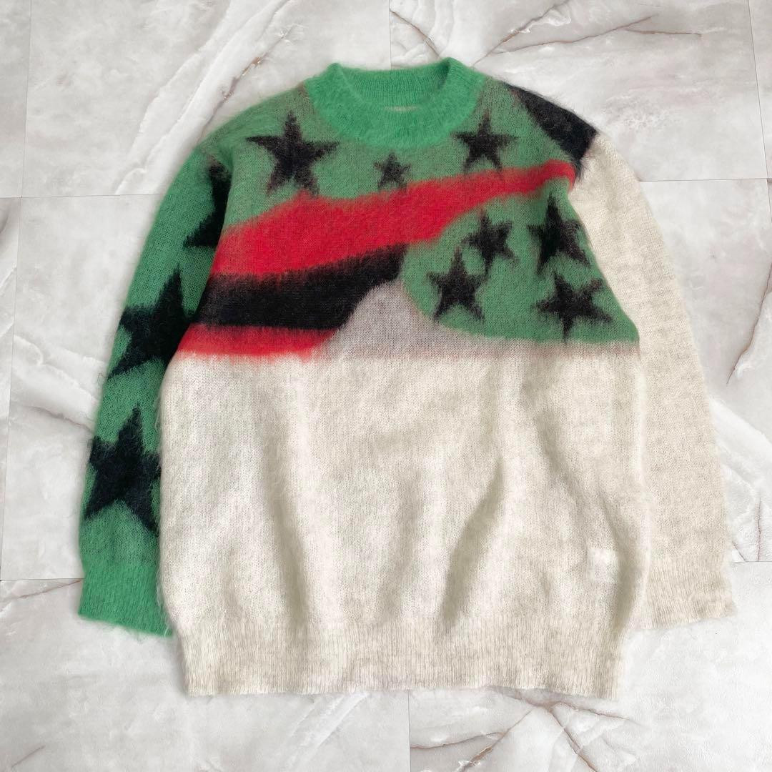 SAINT Mxxxxxx x Denim Tears Mohair Knit White Green Red SAINT Mxxxxxx x Denim Tears Mohair Knit White Green Red