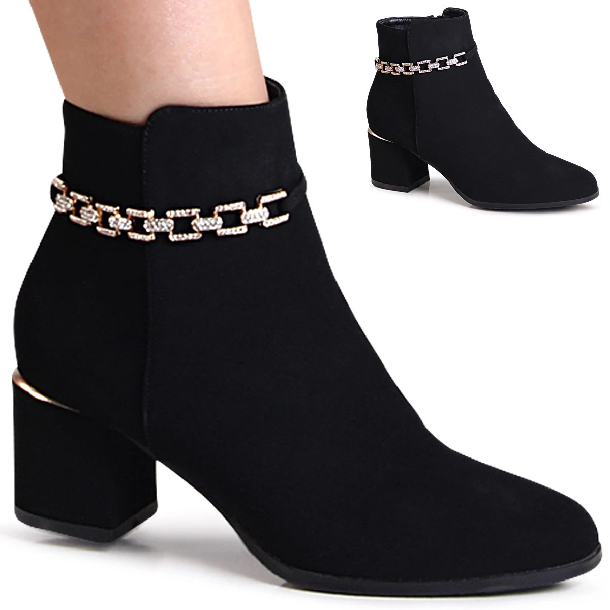 Original Intention Stivaletti Donna Con Tacco Stiletto E Strass - Punta Aperta, Lacci, 43 EU