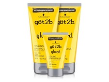 Got2B Glued Styling Spiking Hair Gel 2 - 6 oz tubes  1 Travel 1.25 oz tube