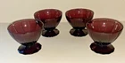 Hazel Atlas Newport Amethyst Lot of 4 Footed Sherbets /Champagne