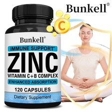 Vitamin C & Zinc Capsules 100mg Complex Supplement Vegetarian 30/60/120 …