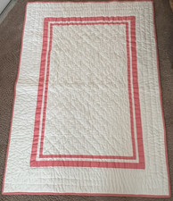 Pottery Barn Kids Baby Girl Harper Pink Quilt 35 x 50 100 Organic Cotton
