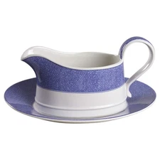 Spode Vermicelli Blue Gravy Boat & Underplate 1709873