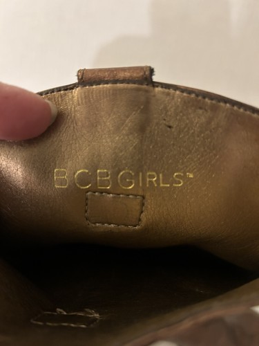 BCBG Girls Cowgirl Western Boots Sz 7 Metallic Bronze Side Zipper - Picture 5 of 6