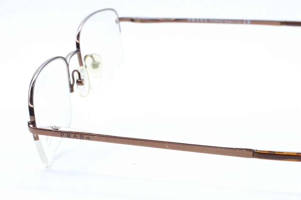 Prada VPR69H бронзовые полуободковые титановые дизайнерские очки Италия 51-19-135 мм - Изображение 4 из 4