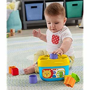baby playing with blocks