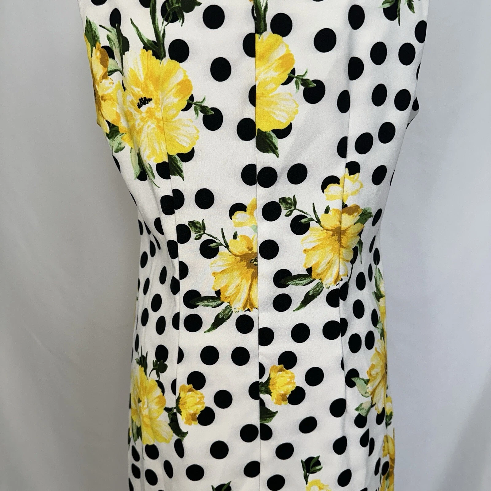 Abito donna Alyx taglia 8 girasoli a pois midi tubino senza maniche estivo