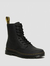 DR.MARTENS UNISEX COMBS COMBAT BOOT COLOR BLACK, LEATHERSIZE 9 MEN'S 10...