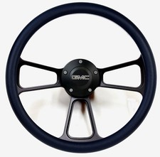 1974-1994 Gmc C-series Pick-up Truck - Black Billet Steering Wheel - Full Kit 1974-1994 Gmc C-series Pick-up Truck - Black Billet Steering Wheel - Full Kit