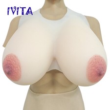 Full Silicone Cross Straps Style Fake Boobs Huge Breast Forms Transgender 21XL