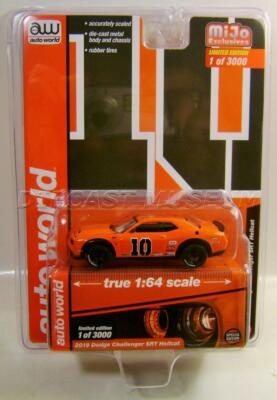 2019 '19 DODGE CHALLENGER SRT HELLCAT #10 ORANGE MIJO AUTO WORLD DIECAST 2021