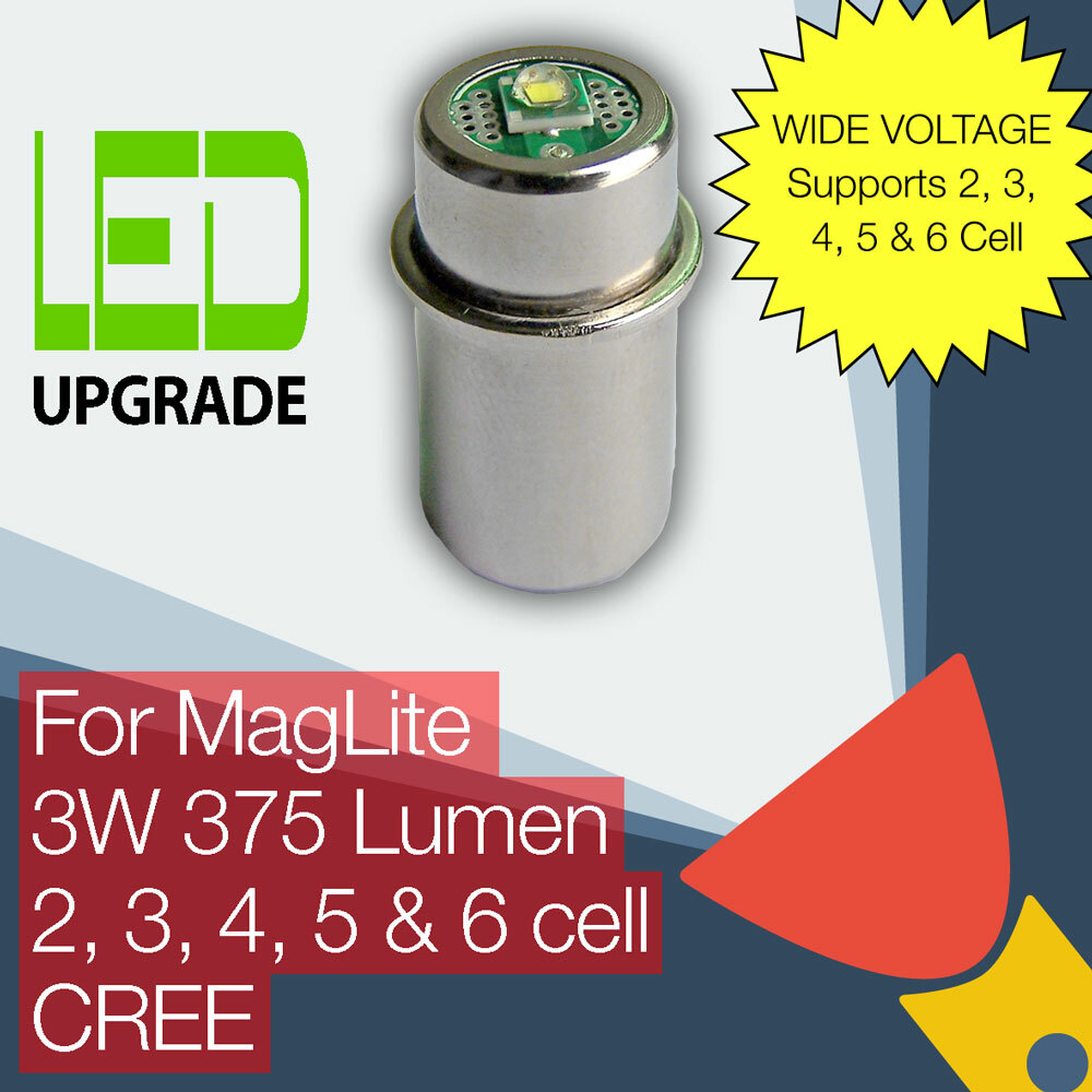 Kit Conversione Torcia 1080 Lumen MagLite LED Conversion Upgrade Bulb ...