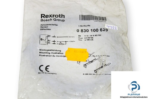 REXROTH 0 830 100 629 MICRO CYLINDER SWITCH / Rexroth 0830100629 - REED Sensor - Picture 2 of 2