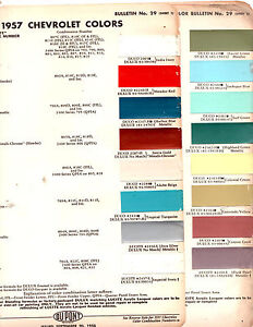 1957 Chevy Color Chart