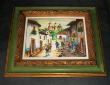 MCM EARLY MODERN PAINTING FOLK ART SANTA ST PRISCA TAXCO ALARCON GUERRERO MEXICO