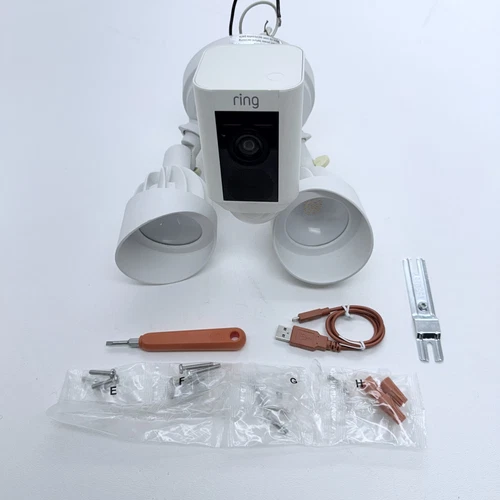 Ring Floodlight Cam Wired Plus Surveillance Camera - White  *No Mounting Plate*