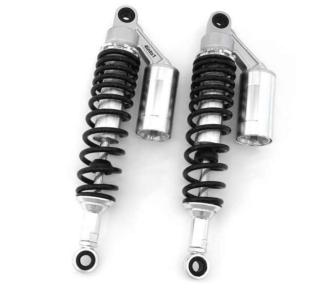 Silver & Black Remote Reservoir Shocks Eye To Eye 340mm 350mm for