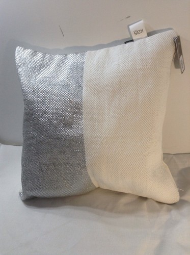 Kas Australia Sham Cover 18"x18"Two Tone Color White/silver - Picture 1 of 6