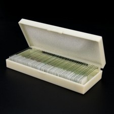50pcs Animal Plants mammal Slice Microscope Glass Prepared Slides w Plastic Box