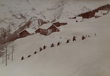 c1880 ORIGINAL ALBUMEN PHOTO ALPINE HUNTERS THE ALPS CHASSEURS ALPINS