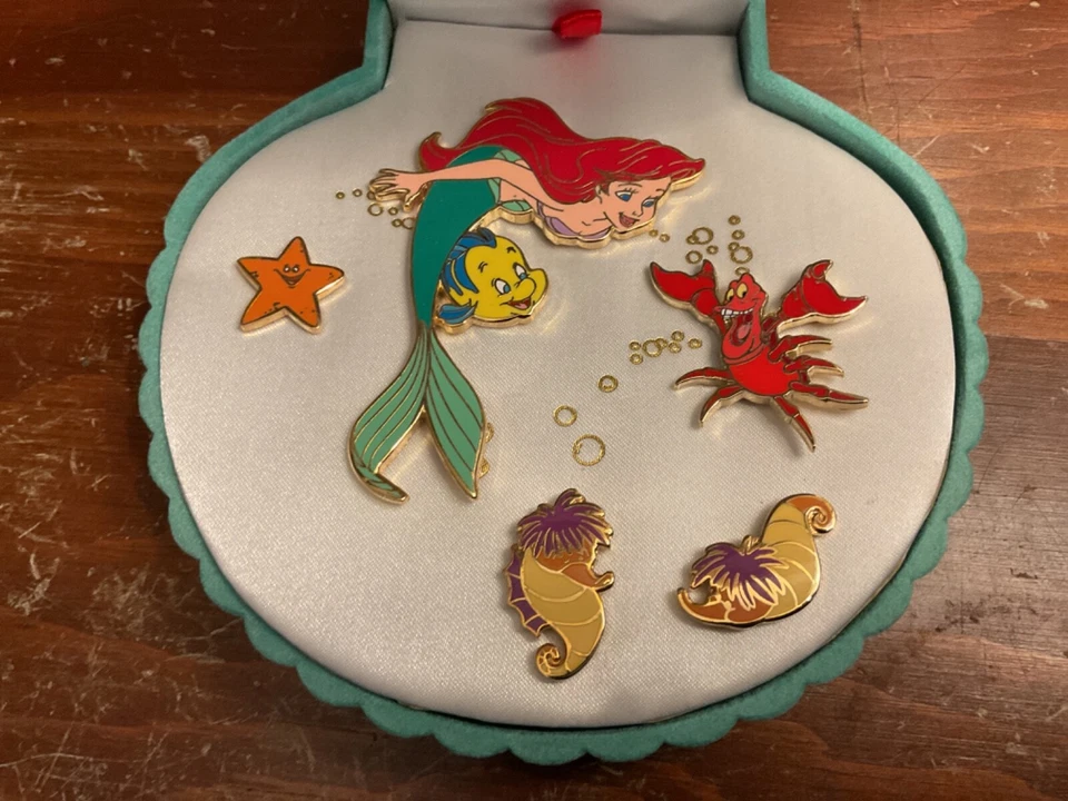 Disney Catalog The Little Mermaid 15TH Anniversary 5 Pin Set In Seashell - Image 2 of 4